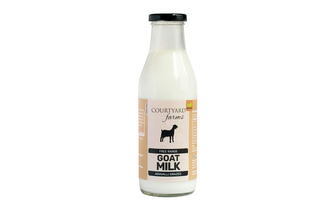 Courtyard Farms Free Range Goat Milk Aravalli Grazed   Glass Bottle  500 millilitre